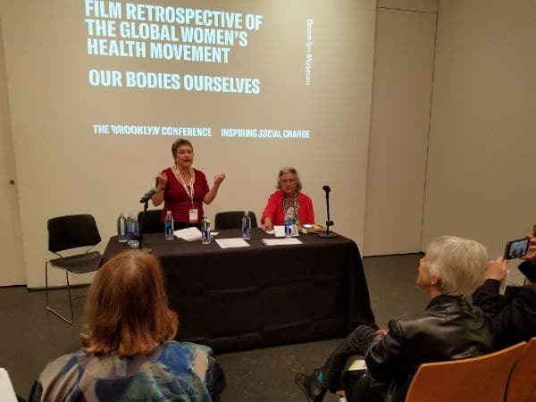 Norma Swenson co-leading a discussion on three classic documentaries on reproductive health activism and the global women's health movement
