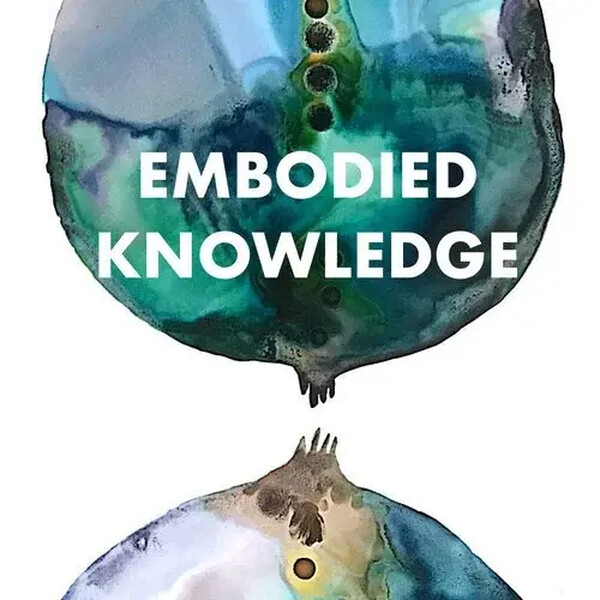 Two green and blue blobs. The larger one has the words "Embodied Knowledge" in white.