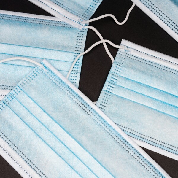 Blue surgical masks