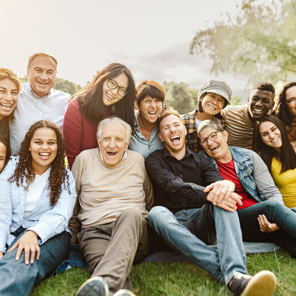 A racially diverse and multigenerational group of people