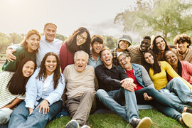 A racially diverse and multigenerational group of people