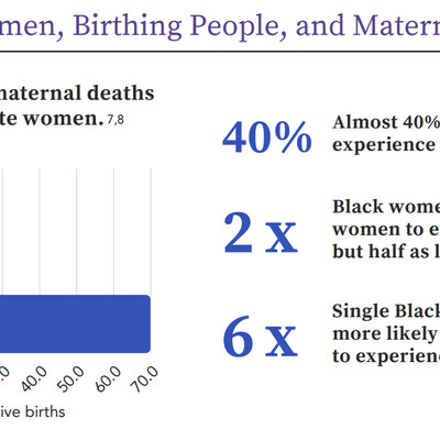 A screenshot from the fact sheet of the section entitled: "Key Facts: Black Women, Birthing People, and Maternal Mental Health"