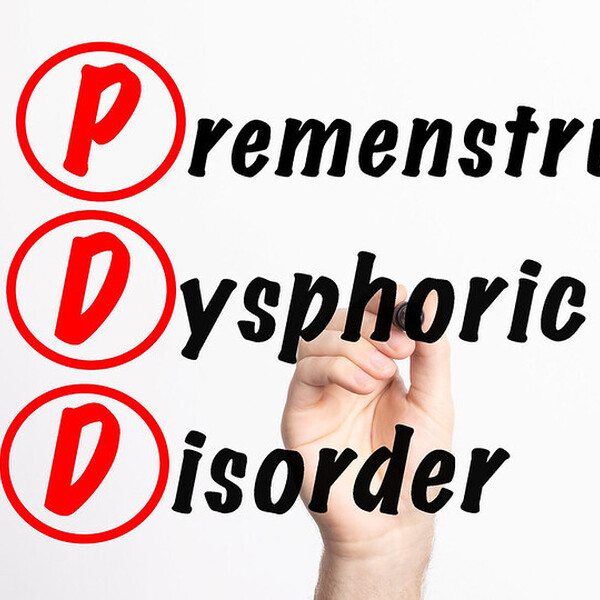 The words "Premenstrual Dysphoric Disorder" written in marker.