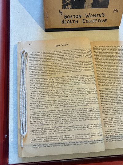 Birth Control chapter in display case