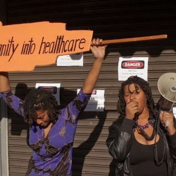 Protest outside fake clinic