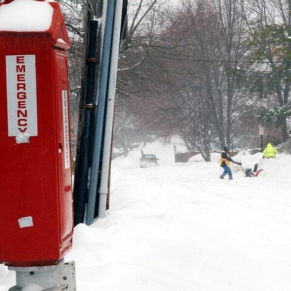 Emergency box in boston snow