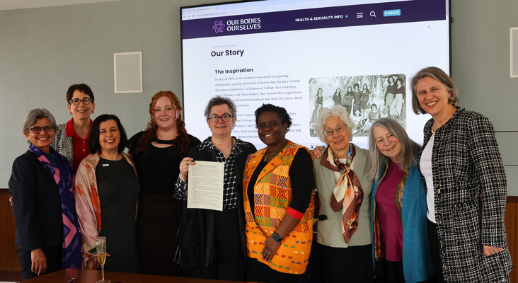 Celebration of the integration of Our Bodies Ourselves and Suffolk University.