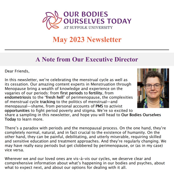 A screenshot of the OBOS 2023 May Newsletter.