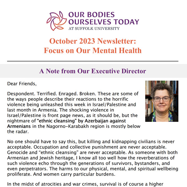 A screenshot of the OBOS 2023 October Newsletter.