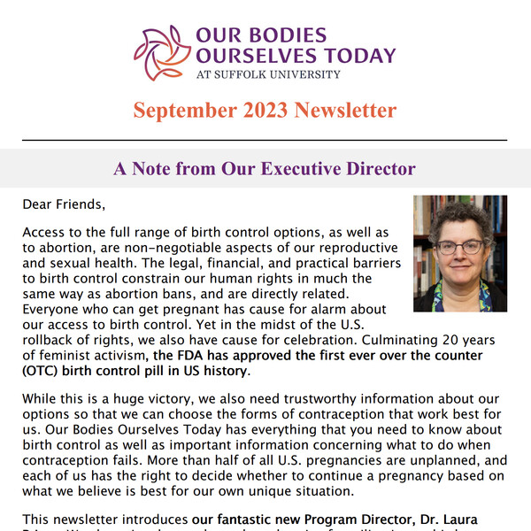 A screenshot of the OBOS 2023 September Newsletter.
