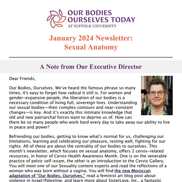 A screenshot of the OBOS 2024 January Newsletter.
