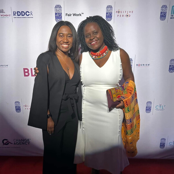 OBOS Content Creator Coordinator Deirdre Jonese Austin and former chair of the OBOS Board of Directors Diana Namumbejja Abwoye at the Black Women's Health Imperative
